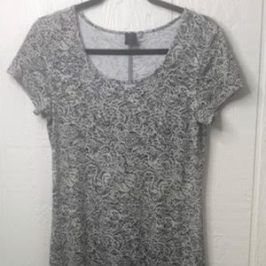 PERUVIAN CONNECTION FLORAL A-LINE GREY DRESS SZ. S